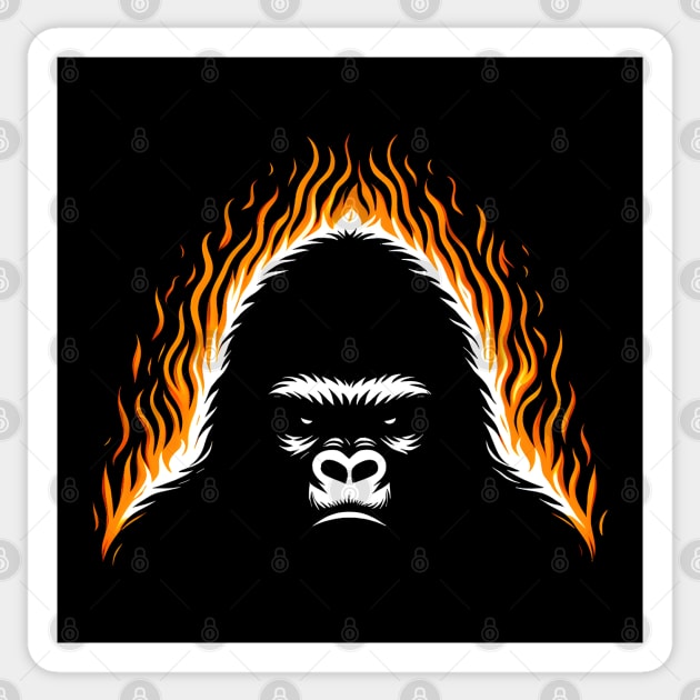 Inferno Ape Tee Sticker by MakerMind8.2